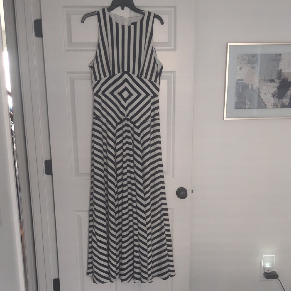J. Crew Monochrome Geometric Maxi Dress